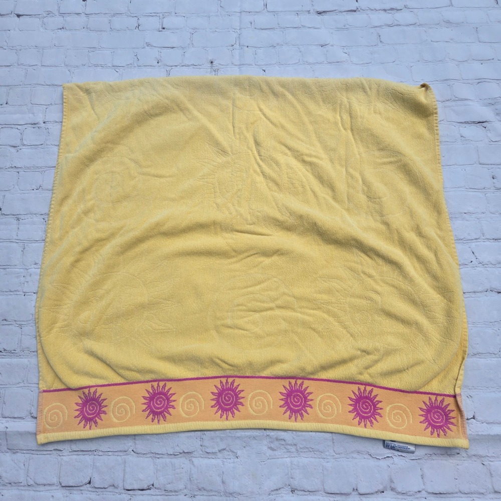 Vintage celestial sun embolized trimed beach towel 90's whimsigoth boho y2k